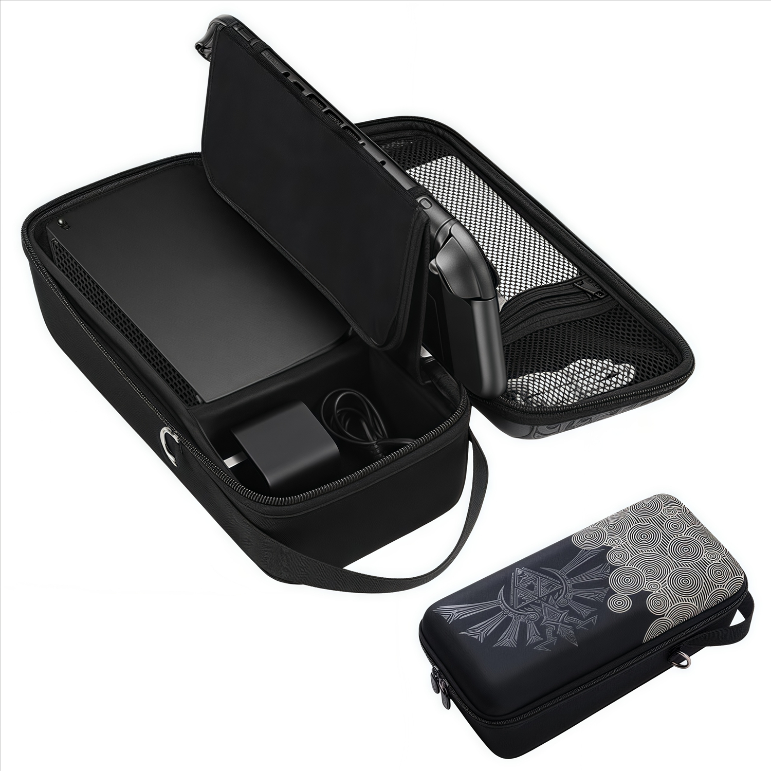 Funda rígida para Nintendo Switch 2 con bolsillos de almacenamiento, cremallera y accesorios protectores