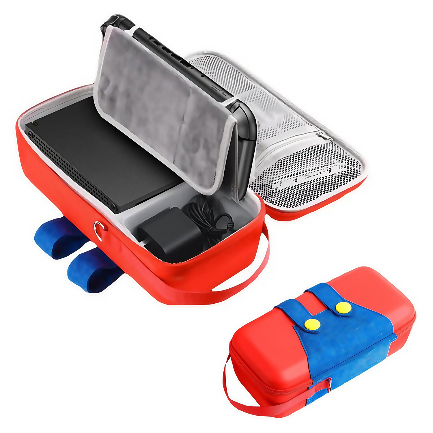 thumbnail image 1 of Funda rígida para Nintendo Switch 2 con bolsillos de almacenamiento, cremallera y accesorios protectores, 1 of 7