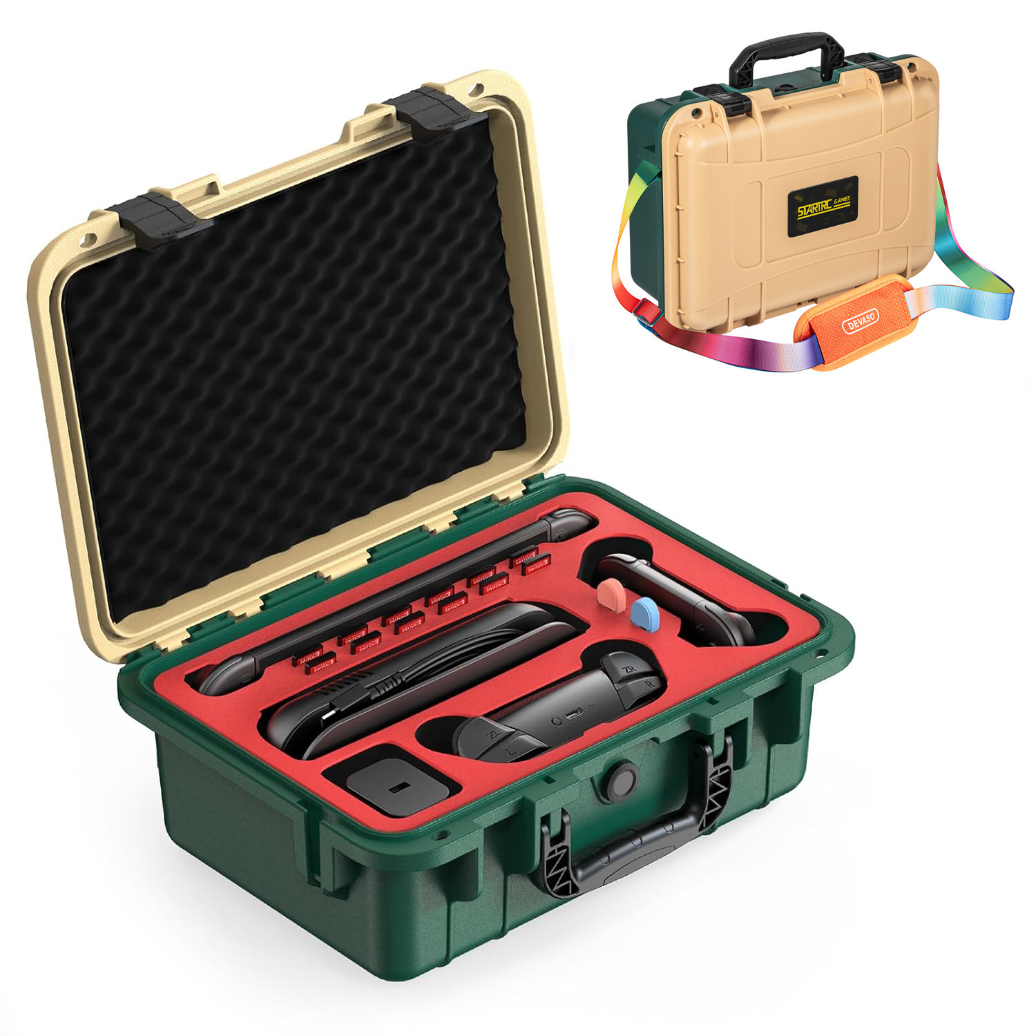 thumbnail image 1 of Funda rígida de viaje para Nintendo Switch 2, resistente al agua IP67, forro suave, con capacidad para la consola, el mando Pro y accesorios, 1 of 7