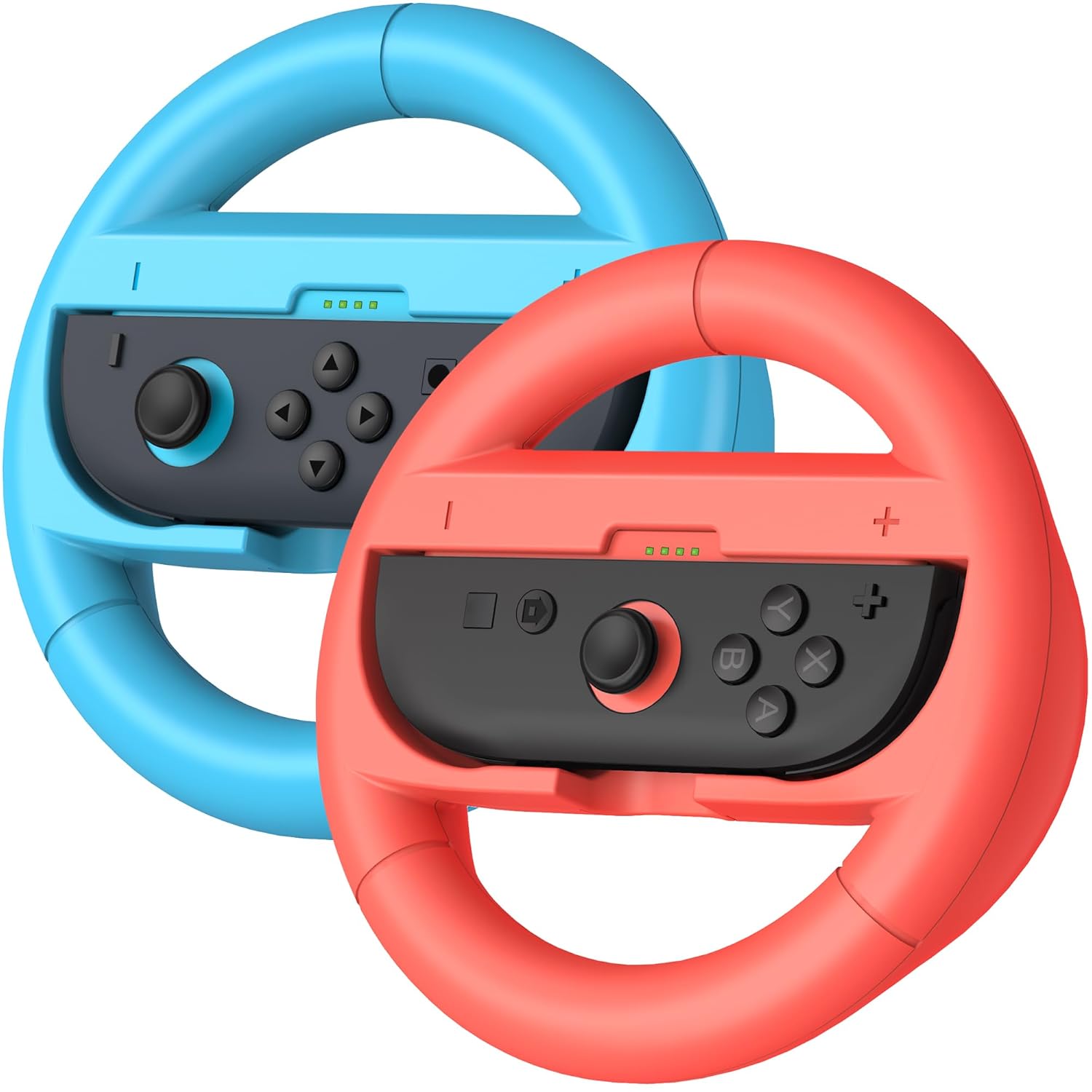 thumbnail image 1 of Volante para videojuegos compatible con Nintendo Switch 2 Joy-Con para Mario Kart, paquete de 2 agarres, 1 of 7