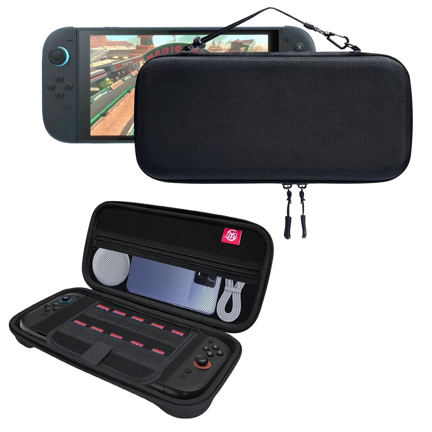 thumbnail image 1 of Funda protectora de viaje compatible con Nintendo Switch 2 con múltiples bolsillos para accesorios y juegos, 1 of 7