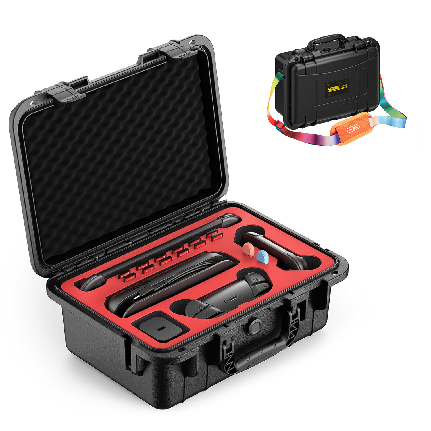 thumbnail image 1 of Funda rígida de viaje para Nintendo Switch 2, resistente al agua IP67, forro suave, con capacidad para la consola, el mando Pro y accesorios, 1 of 7