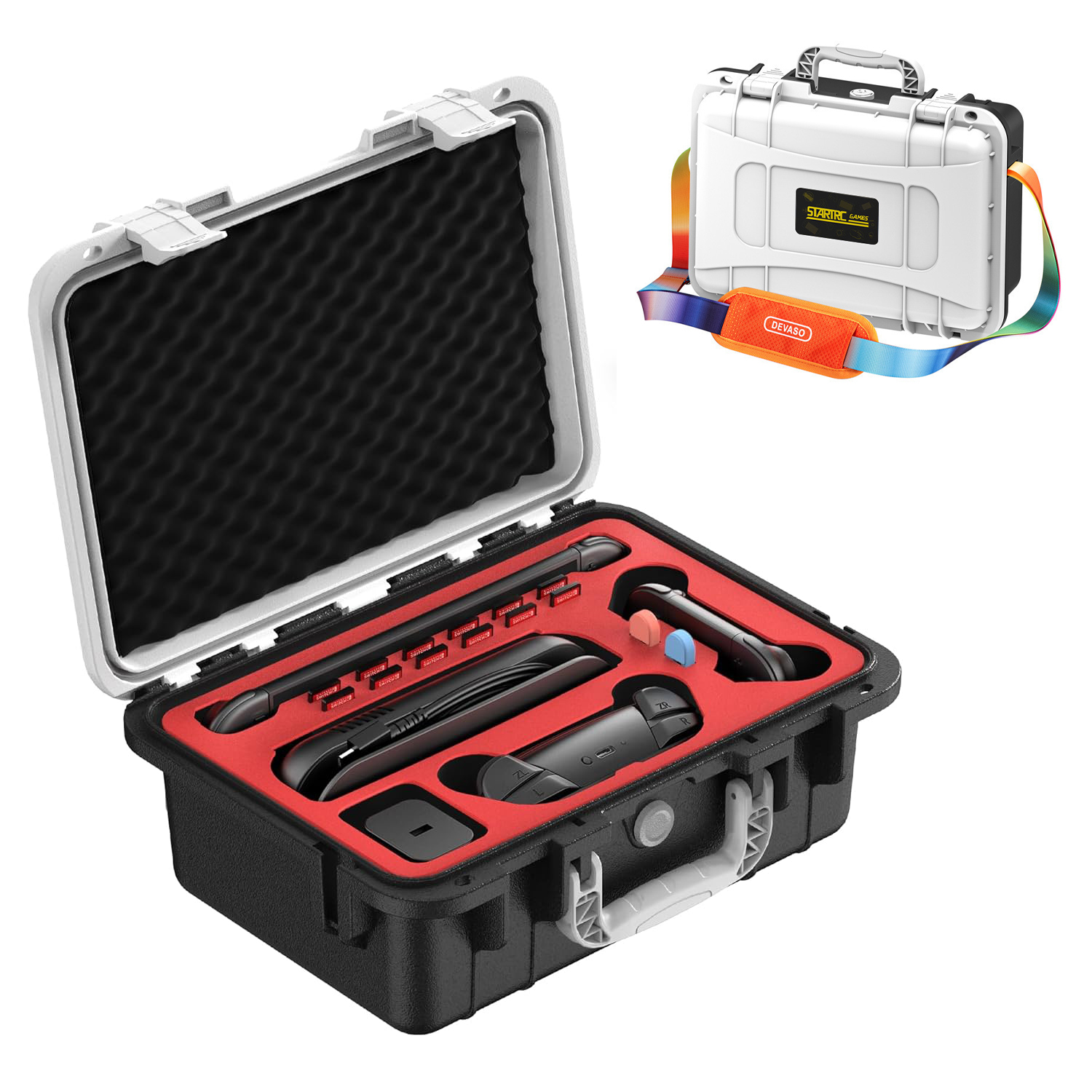 thumbnail image 1 of Funda rígida de viaje para Nintendo Switch 2, resistente al agua IP67, forro suave, con capacidad para la consola, el mando Pro y accesorios, 1 of 7