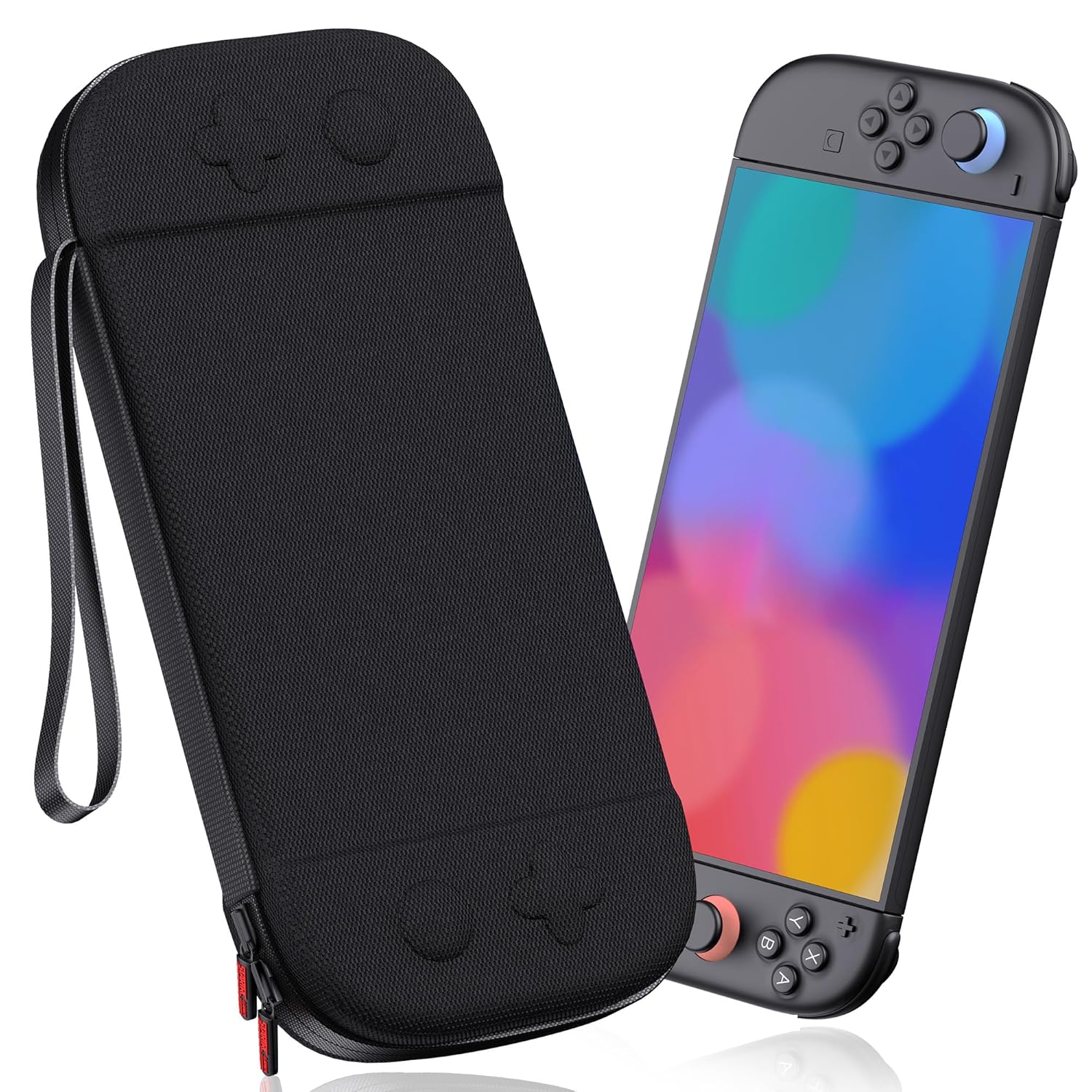 Funda rígida compatible con Nintendo Switch 2 con 12 ranuras para tarjetas de juego, funda protectora para viajes y bolsa para accesorios