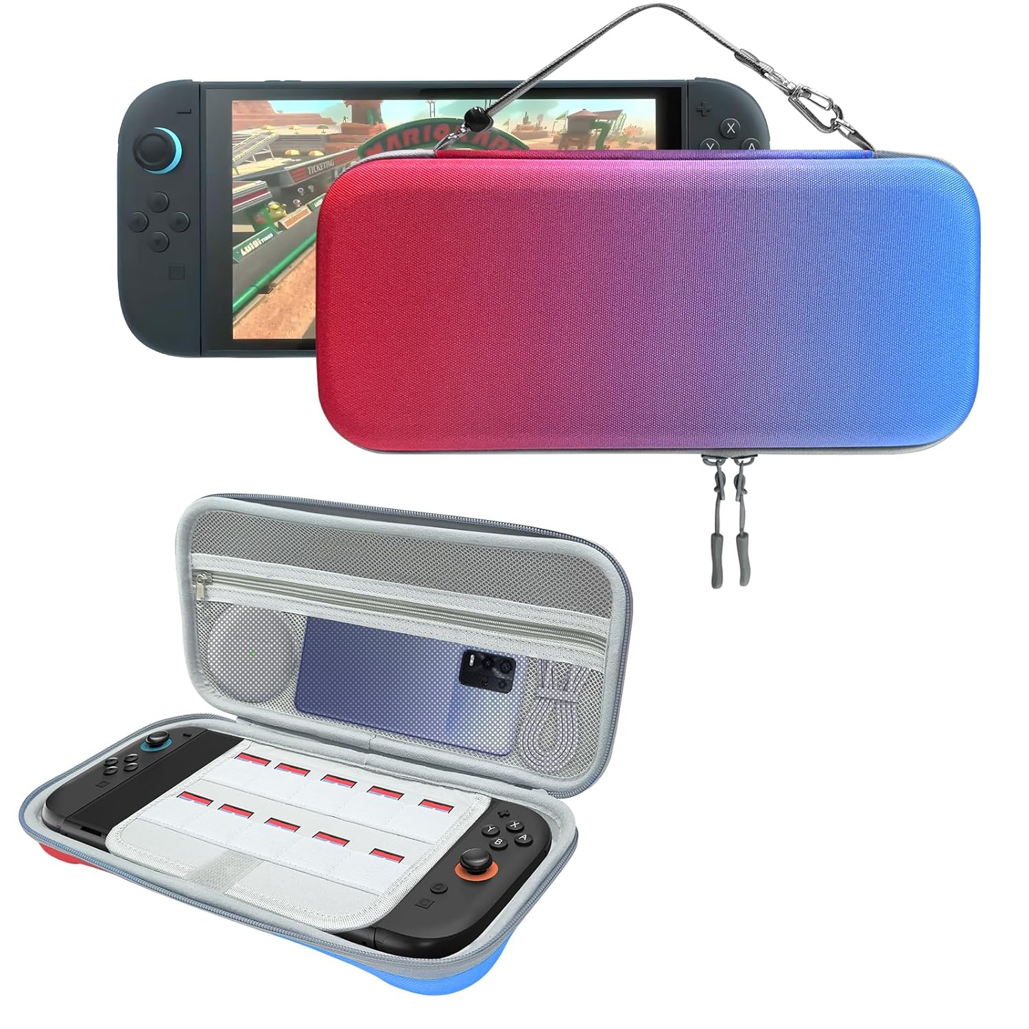 thumbnail image 1 of Funda protectora de viaje compatible con Nintendo Switch 2 con múltiples bolsillos para accesorios y juegos, 1 of 7