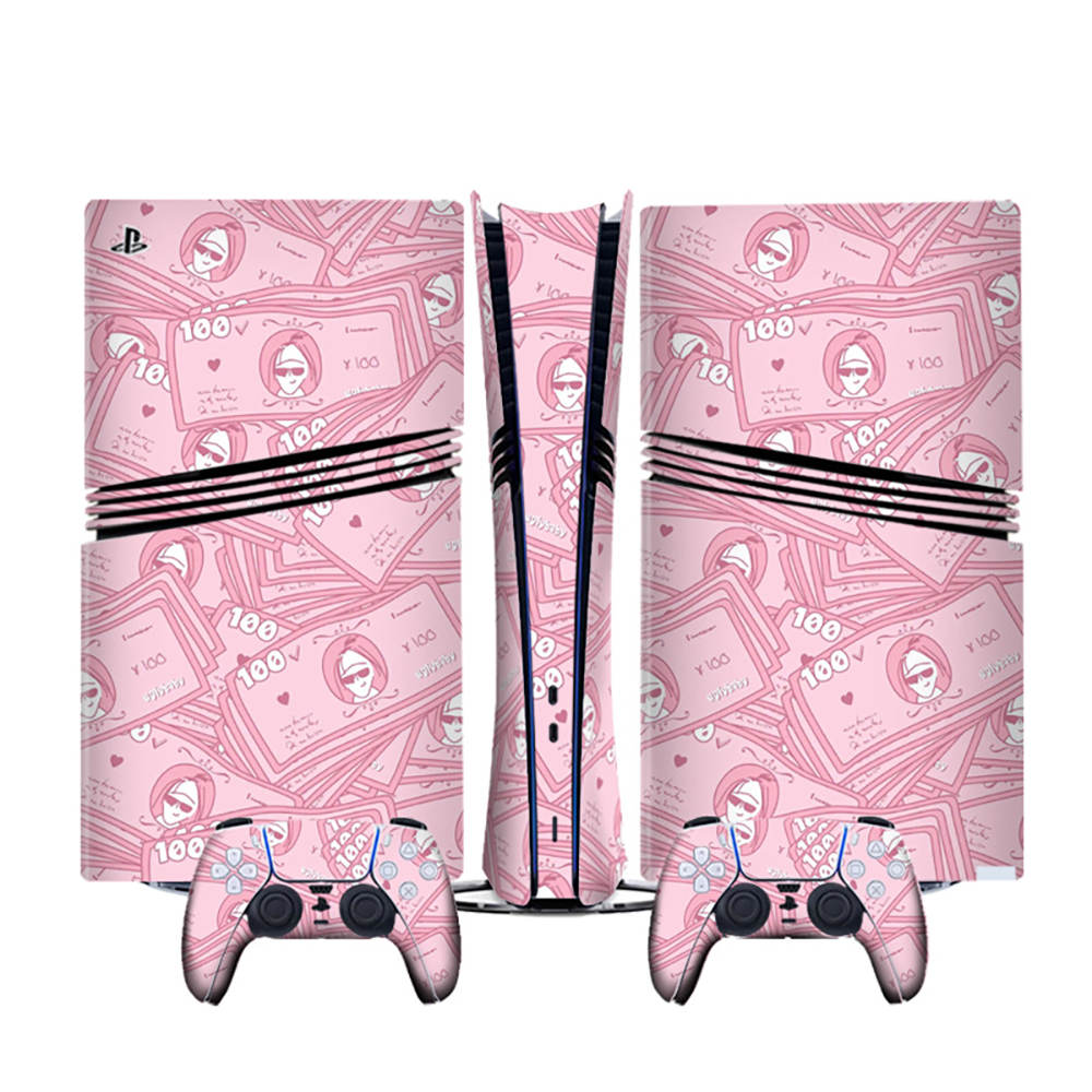 Compatible con consolas PS5 Pro. Juego de pegatinas de anime y dibujos animados, bonitas calcomanías personalizadas con fundas para mandos de videojuegos