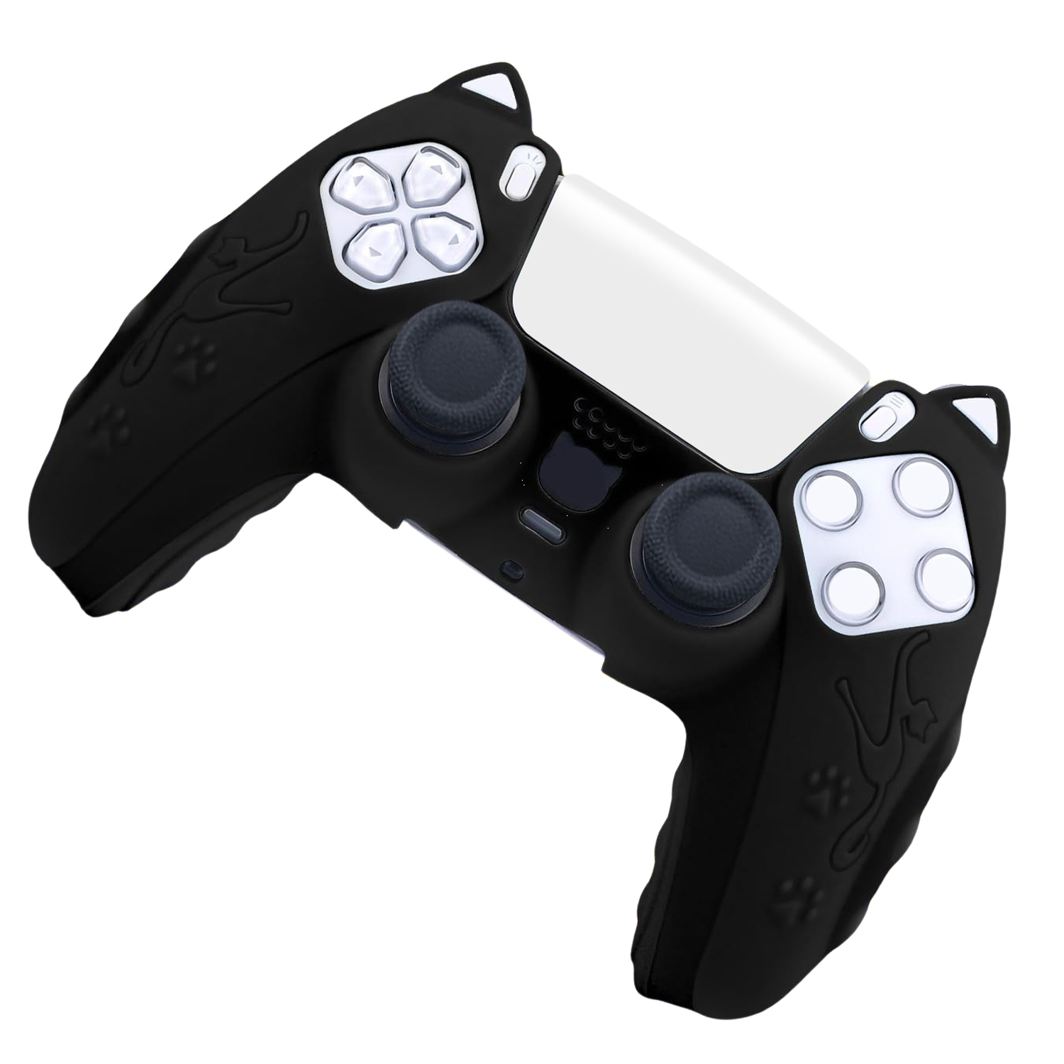 Funda de silicona compatible con el mando de la PS5 con diseño antideslizante con orejas de gato
