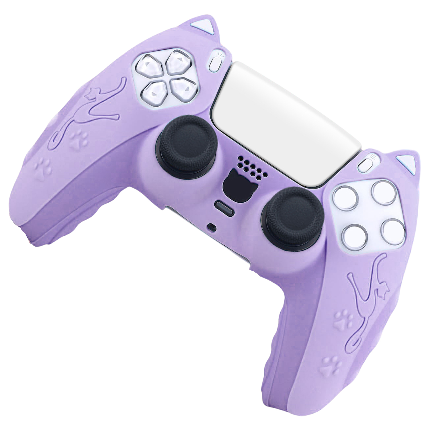 thumbnail image 1 of Funda de silicona compatible con el mando de la PS5 con diseño antideslizante con orejas de gato, 1 of 5
