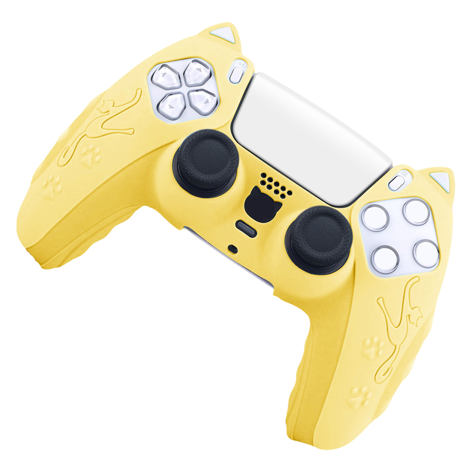 thumbnail image 1 of Funda de silicona compatible con el mando de la PS5 con diseño antideslizante con orejas de gato, 1 of 5