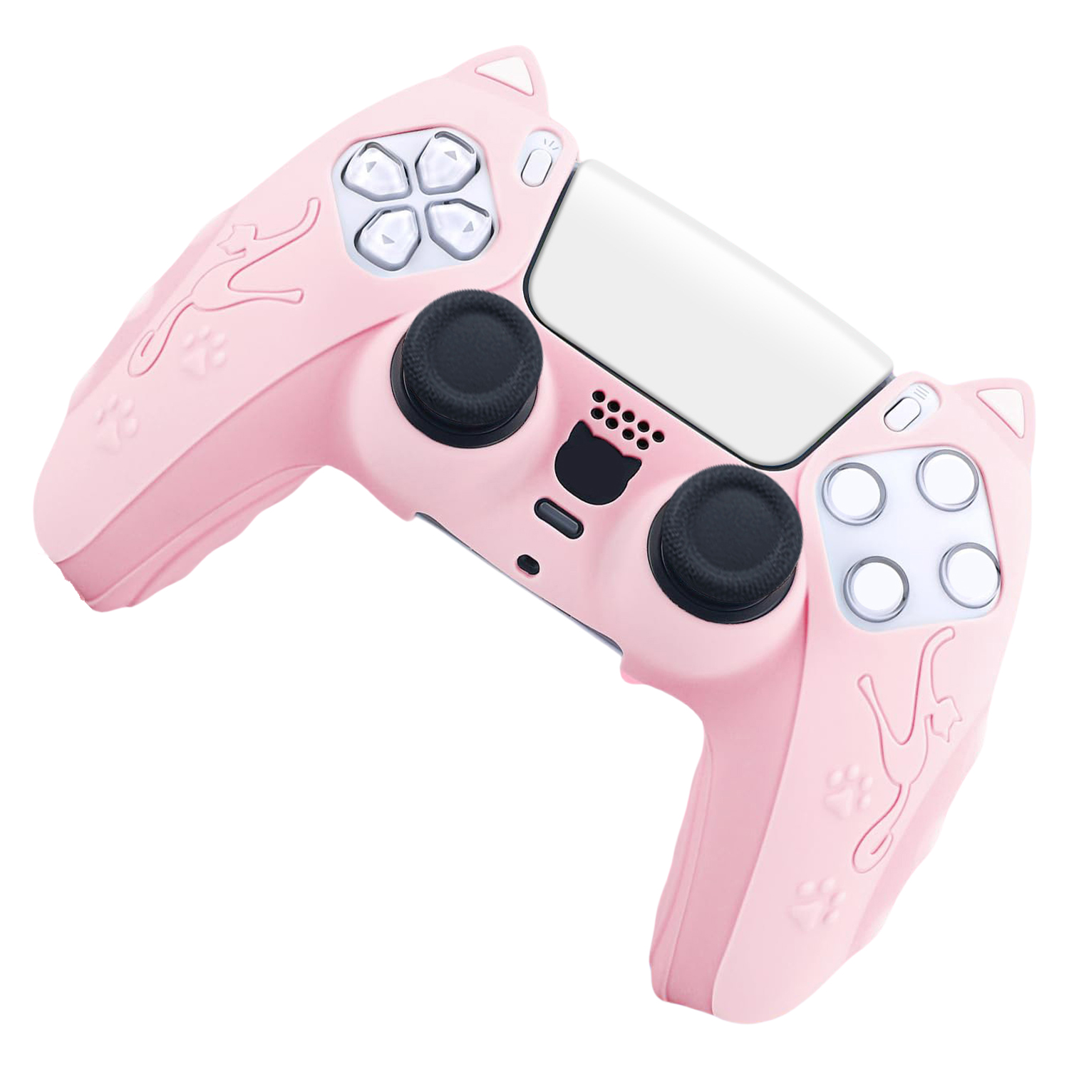 Silicone Case Compatible with PS5 Game Controller with Anti-Slip Cat Ear Design