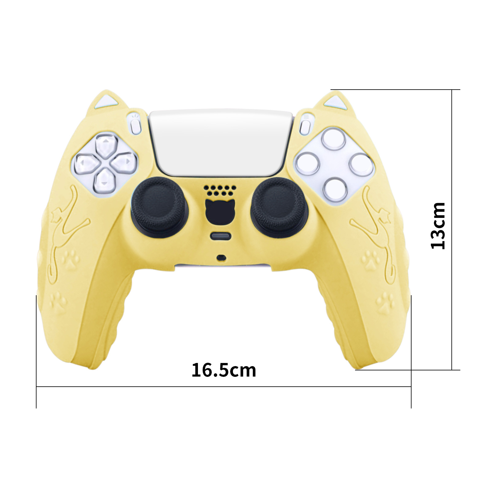 Silicone Case Compatible with PS5 Game Controller with Anti-Slip Cat Ear Design