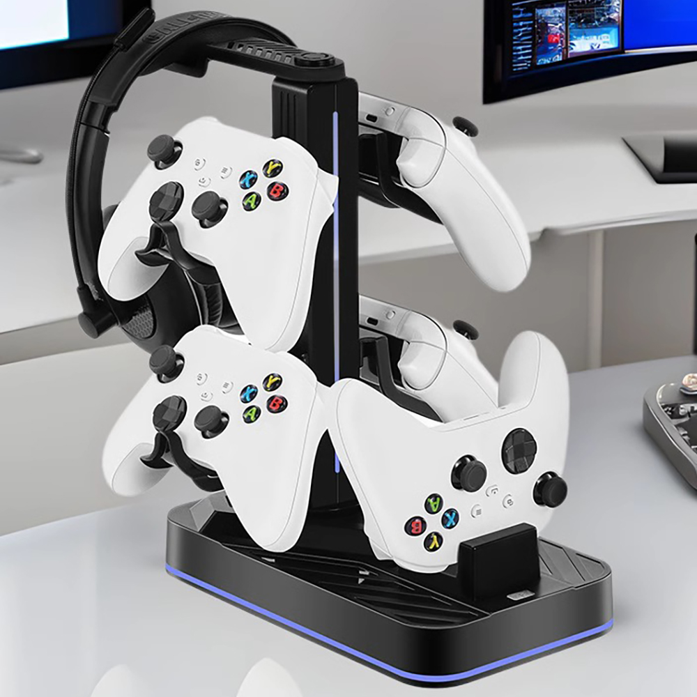 Game Controller Charging Station & Headset Holder - for Switch 2/PS5/Xbox