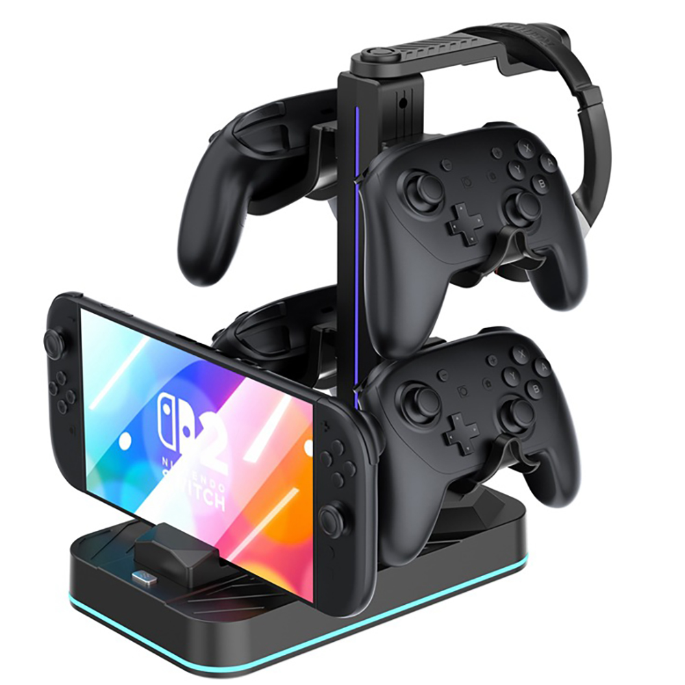 Game Controller Charging Station & Headset Holder - for Switch 2/PS5/Xbox