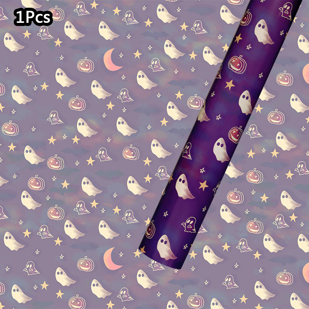 Halloween Pumpkin Ghost Web Gift Wrapping Paper Sheet Gifts Packaging Supplies - Picture 24 of 29