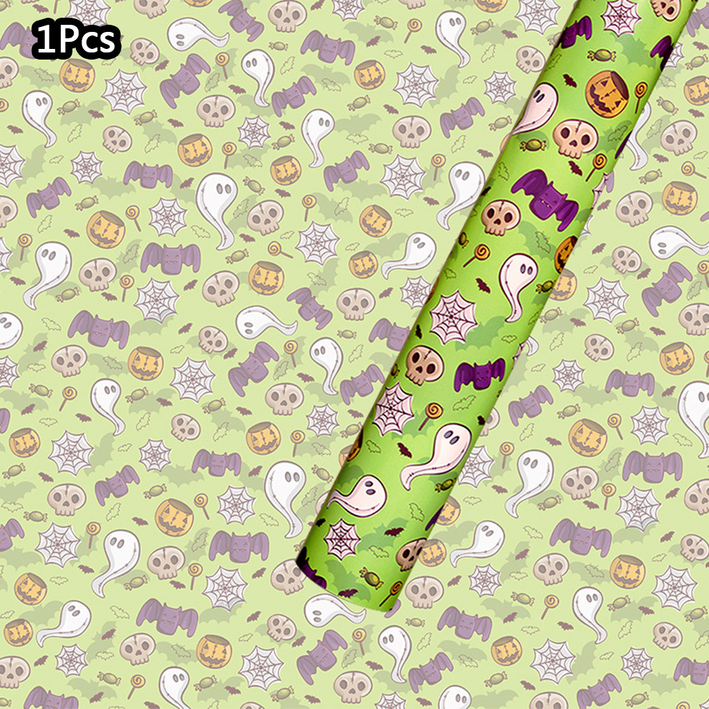Halloween Pumpkin Ghost Web Gift Wrapping Paper Sheet Gifts Packaging Supplies - Picture 26 of 29