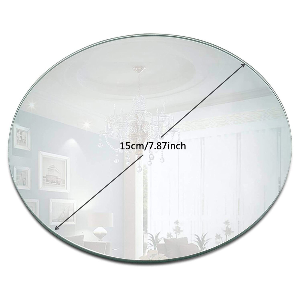 1PC Acrylic Mirror Round Tray Wedding Party Table Candle Plate Tray 15/20/30cm