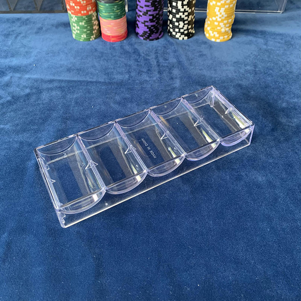 Caja de almacenamiento de monedas de 5 cuadrículas bandeja de fichas de póker soporte de colección para 100 piezas 40x3,3 mm - Imagen 10 de 12