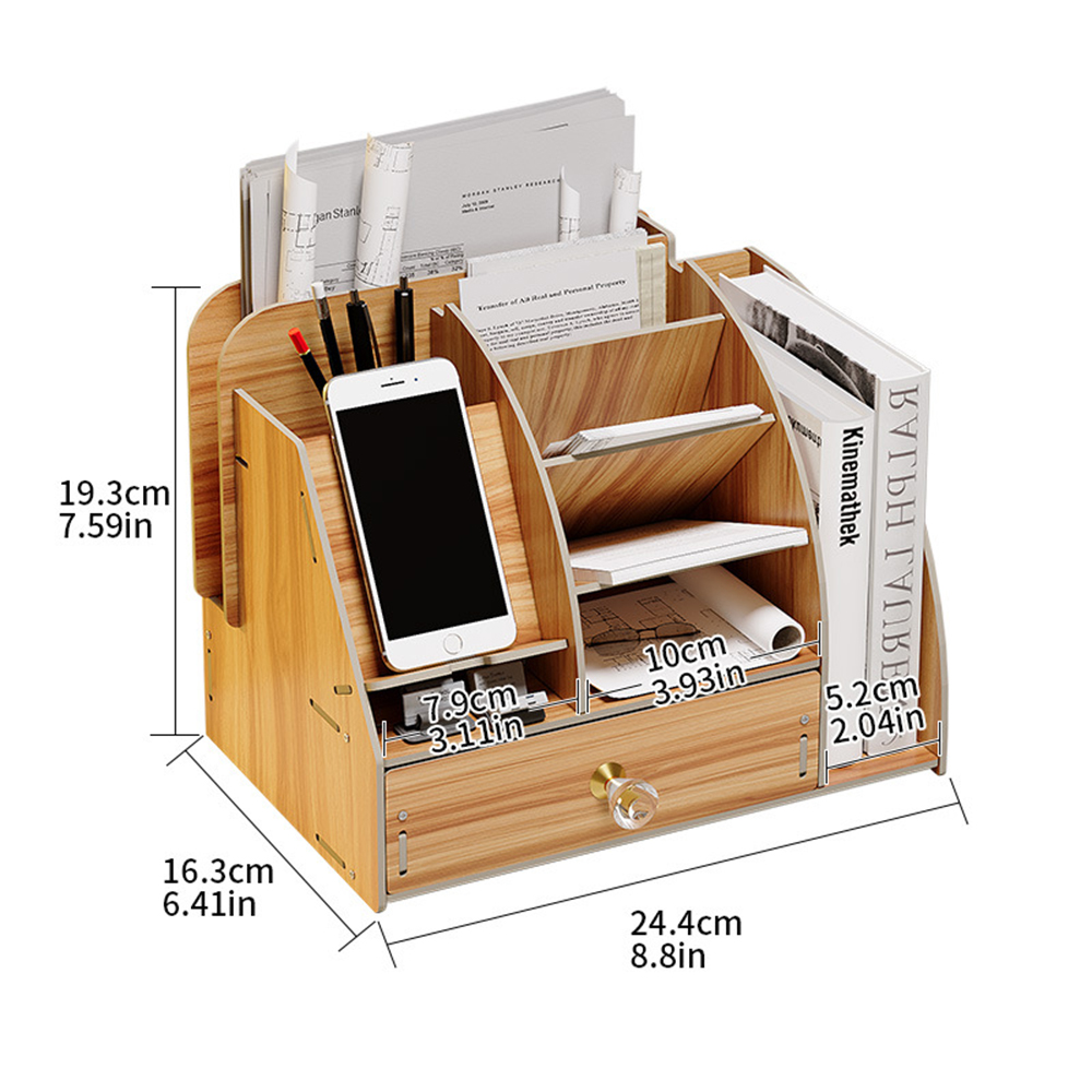Stepped Separate Storage Box Desktop Pencil Pen Pot Office Dorm Storage Rack - Picture 14 of 16