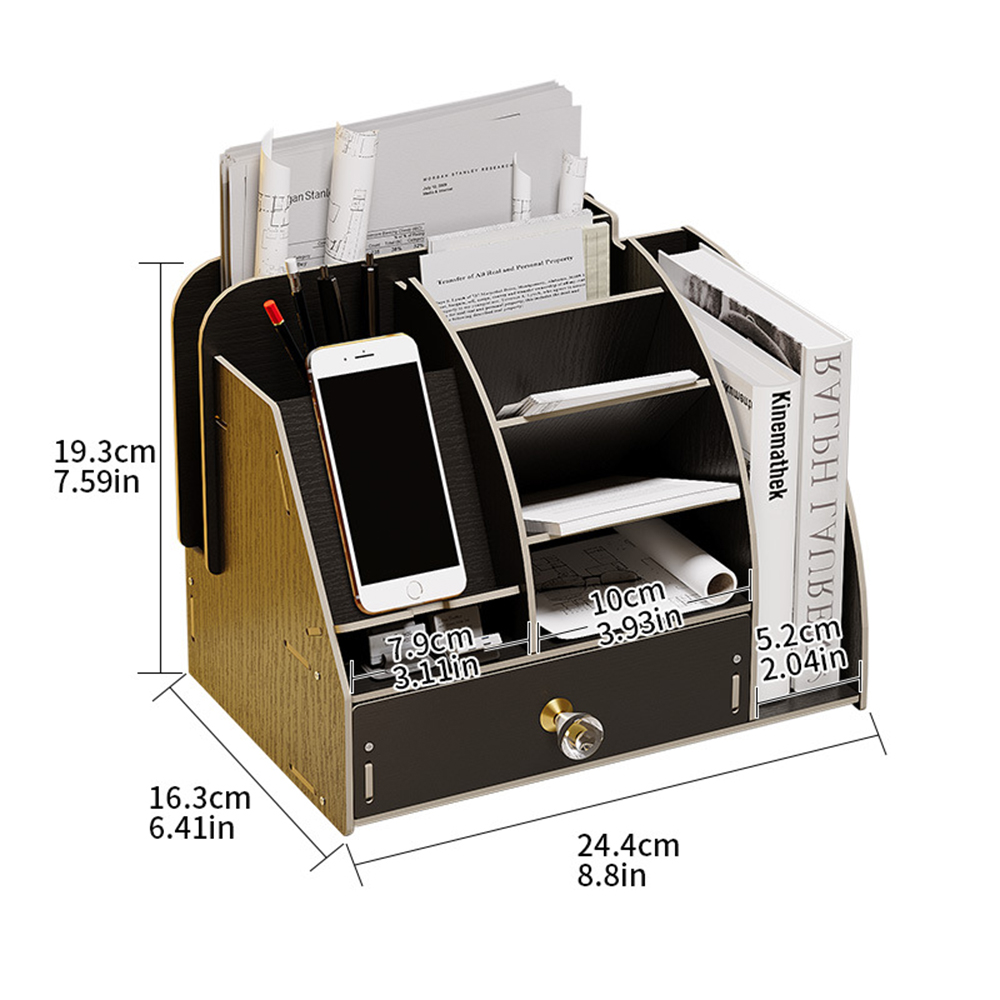 Stepped Separate Storage Box Desktop Pencil Pen Pot Office Dorm Storage Rack - Picture 16 of 16