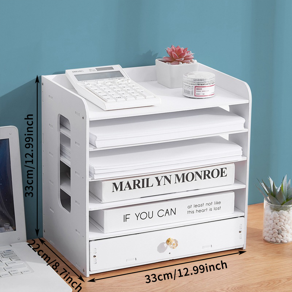 New Office Filing Organizer 4/7 Tier Tray Holder A4 Document Storage File Rack - Picture 16 of 21