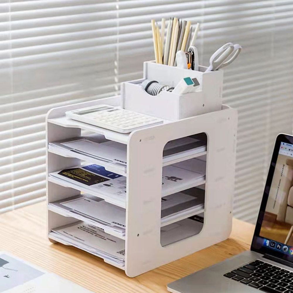 New Office Filing Organizer 4/7 Tier Tray Holder A4 Document Storage File Rack - Picture 17 of 21