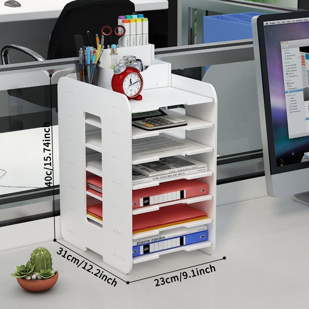 New Office Filing Organizer 4/7 Tier Tray Holder A4 Document Storage File Rack - Picture 18 of 21