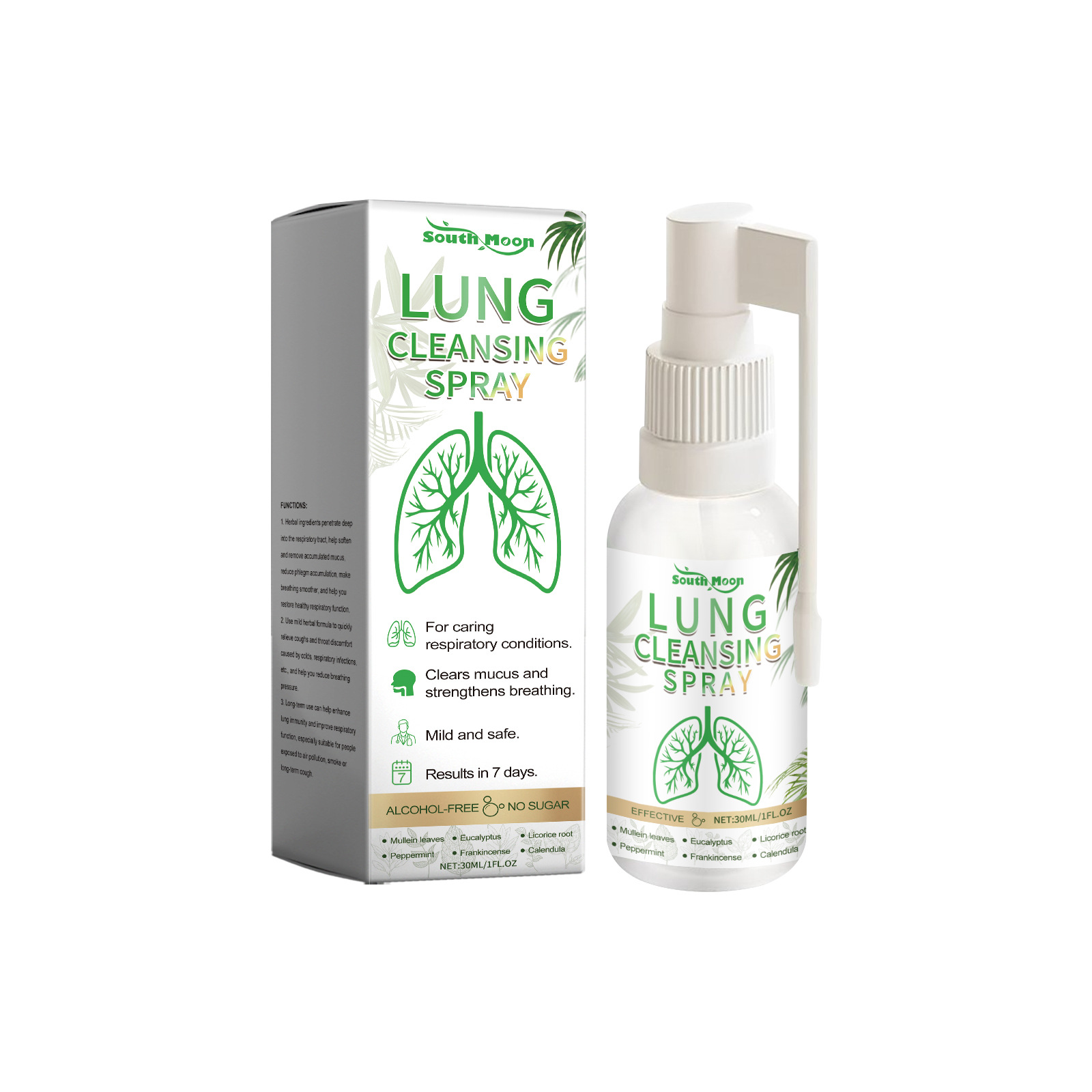 1~5PCS 30ML Lung Detox Herbal Cleansing Spray For Smokers Clear Nasal Congestion