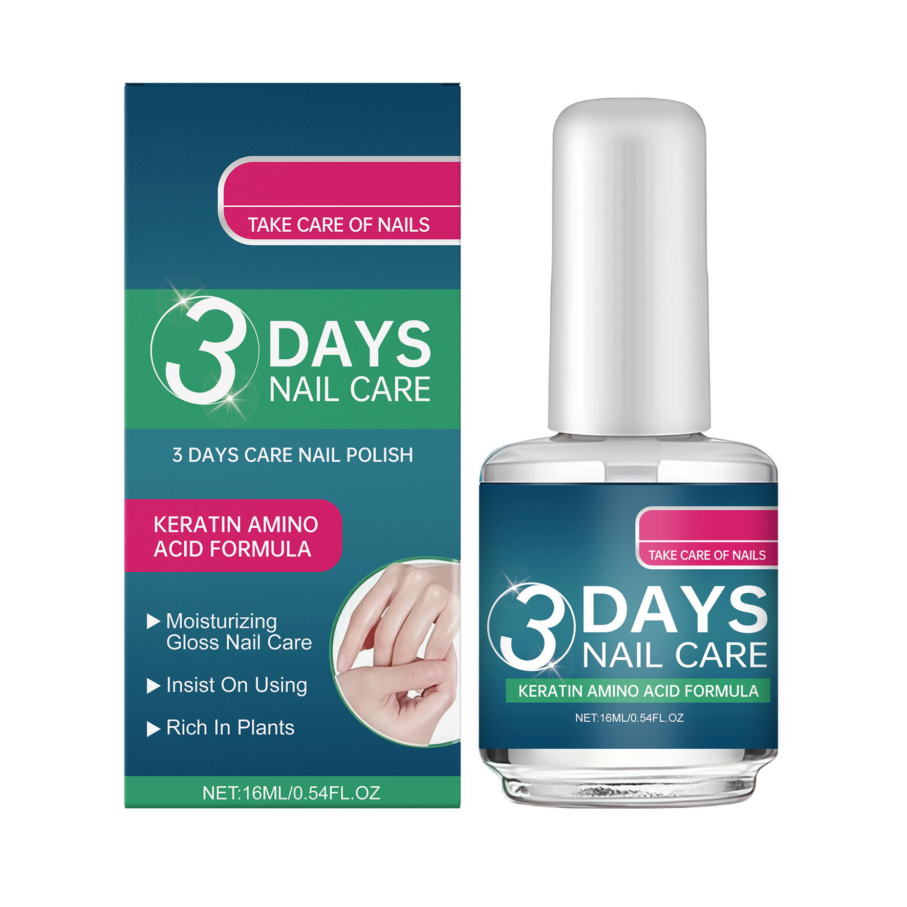 3-DAYS Nail Care Treatment Polish Keratin & Amino Acid Moisturizing Nail Oil