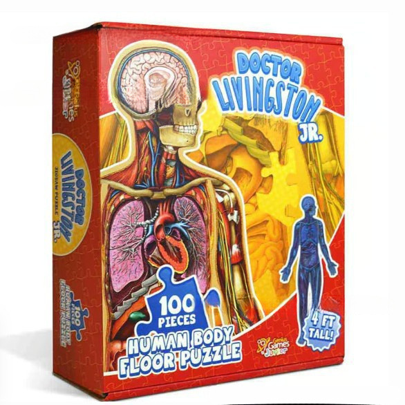 Human Anatomy Kids Floor Puzzle – Dr Livingston Jr’s 100-Piece Full Body Jigsaw