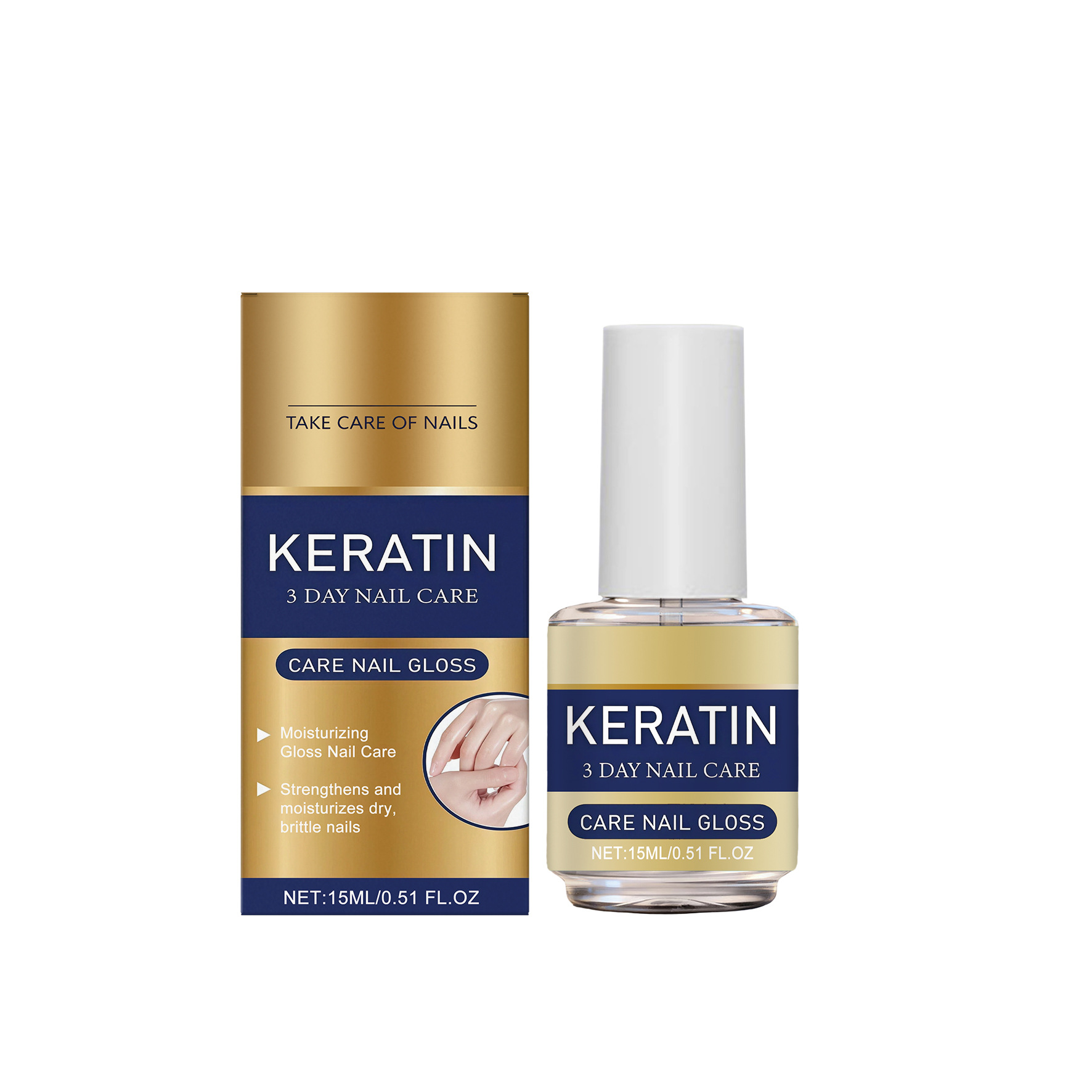 Nail-Aid Keratin 3Day Growth Nail Treatment & Strengthener, 15ml (0.55 FlOz)