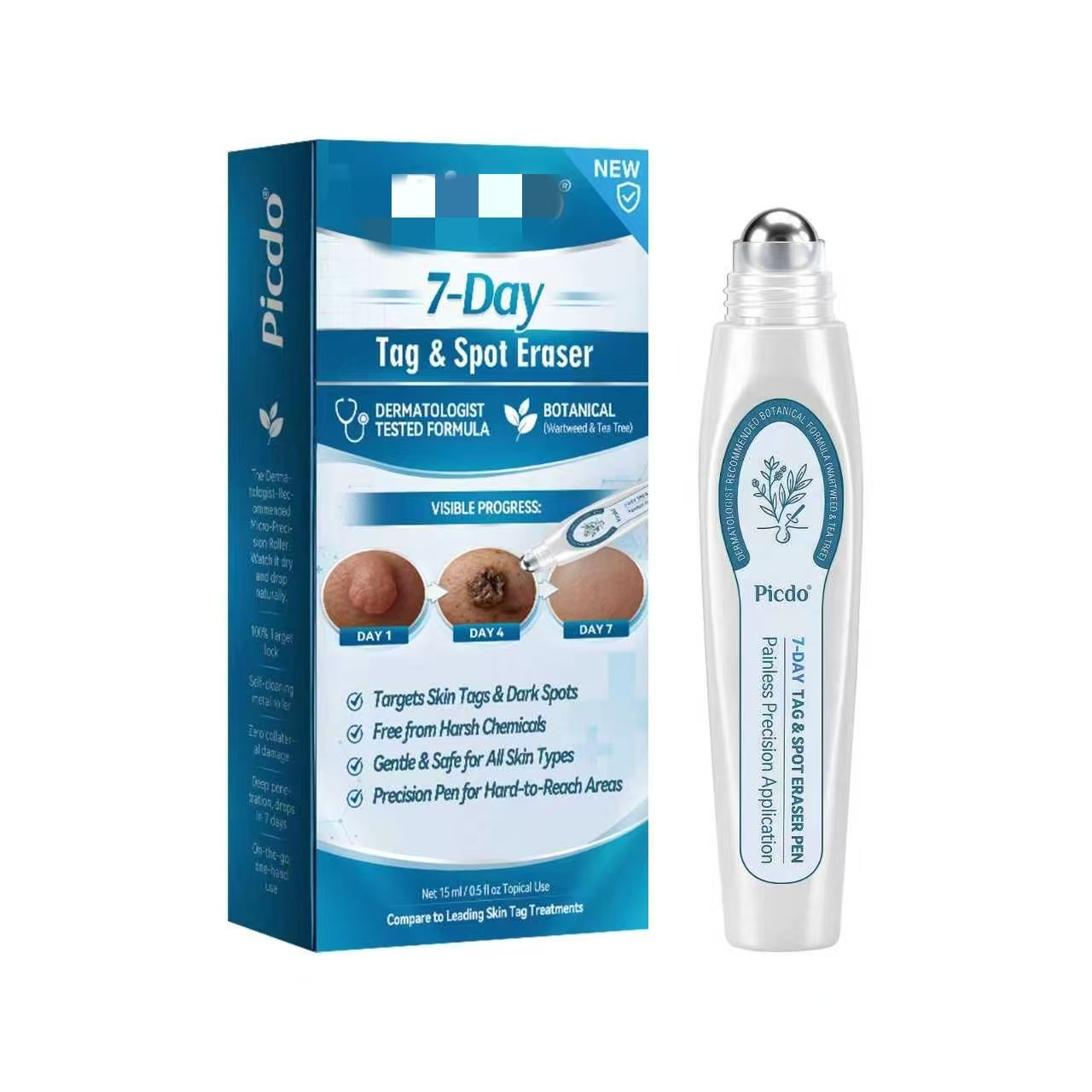 7 Day Tag and Spot Remover Rollerball Pen,Natural Skin Tag Remover All Skin Type