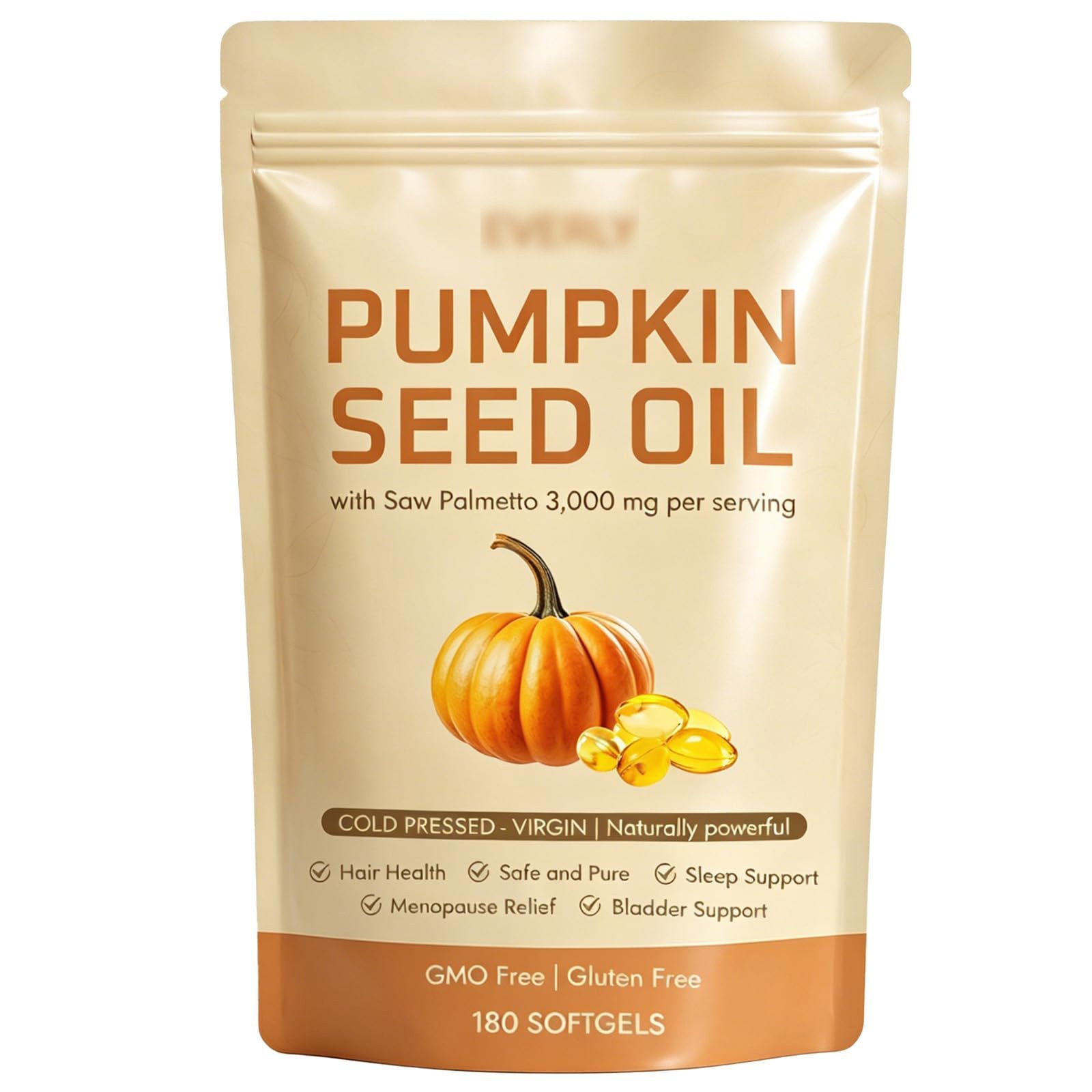 Pumpkin Seed Oil 3000mg Softgels Cold Pressed Virgin | Saw Palmetto | 180Count1