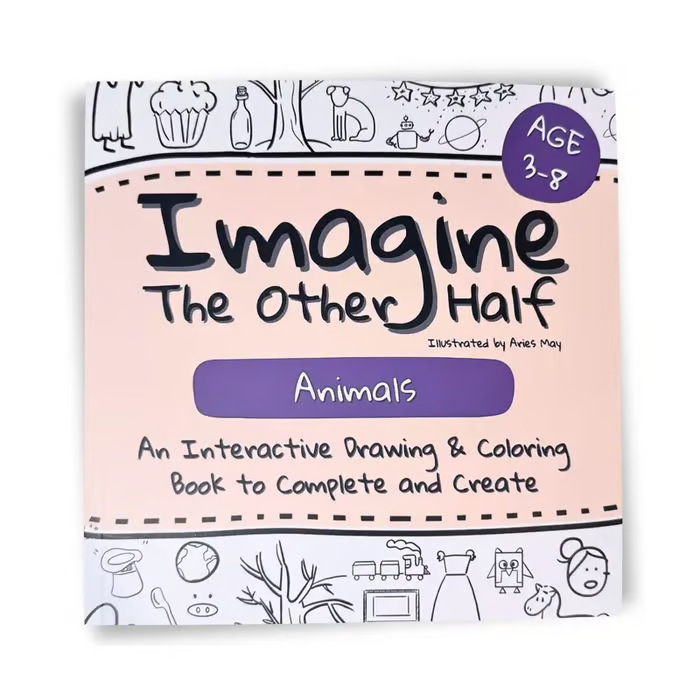 Imagine The Other Half: Interactive Kids Creative Drawing & Coloring Book New