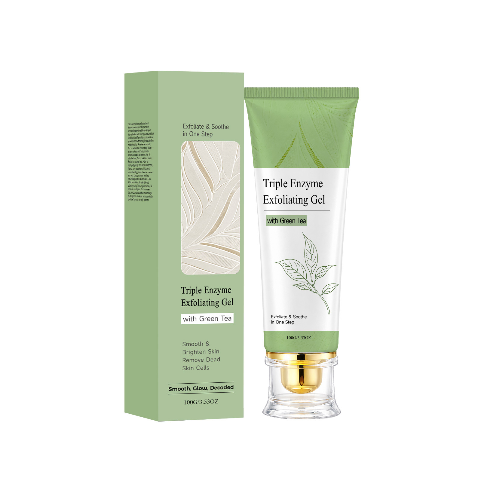 Triple Enzyme Green Tea Exfoliating Aqua Peel Gel, Deep Pore Face Exfoliant, Gen