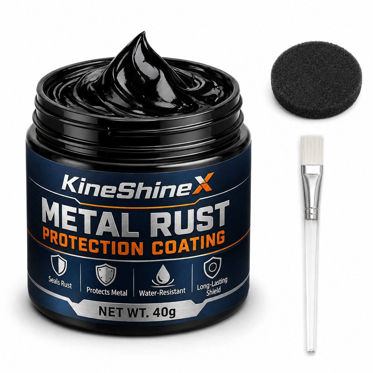 Metal Rust Protection Black Repair Paste,Weatherproof,Quick-Drying Formula