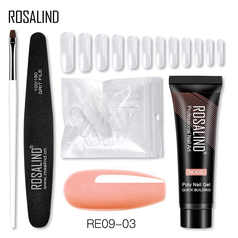 ROSALIND-Juego de esmaltes semipermanentes para uñas, Gel de extensión Quik, lámpara de 36W, 15ML - 1