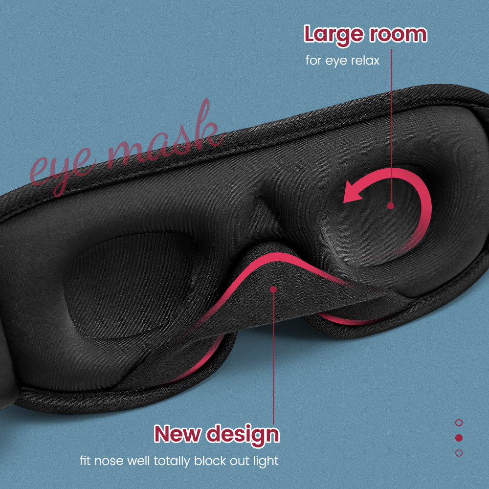 3D Sleeping Mask 100% Blackout Blindfold Sleep Mask for Eyes Smooth Sleep Eye Mask Sleeping Aid Eye Mask for Travel Slaapmasker