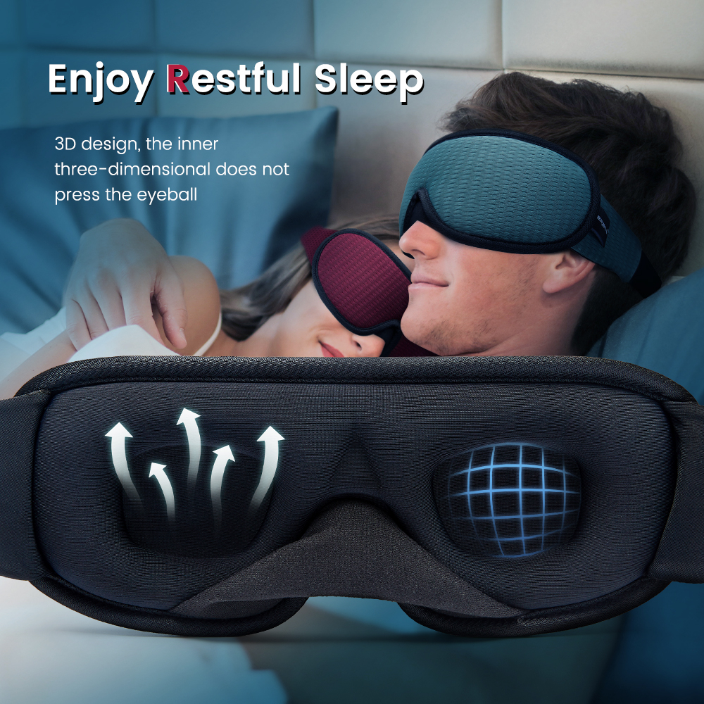 3D Sleeping Mask 100% Blackout Blindfold Sleep Mask for Eyes Smooth Sleep Eye Mask Sleeping Aid Eye Mask for Travel Slaapmasker