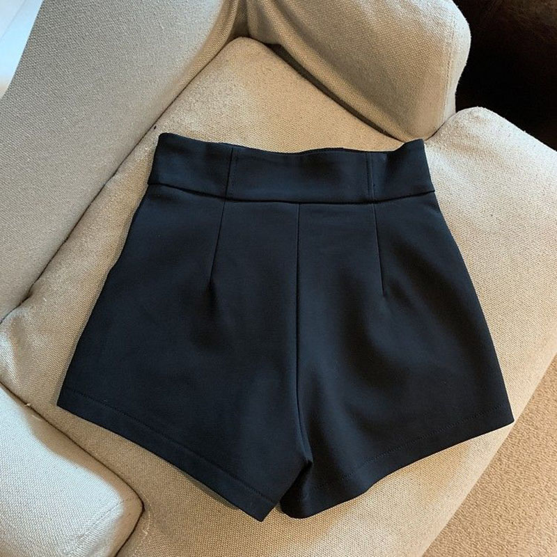 Womens Black White Basic Loose Shorts Korean High Waist A Line Wide Leg Short Pants Woman Casual All-Match Streetwear Y2K Shorts