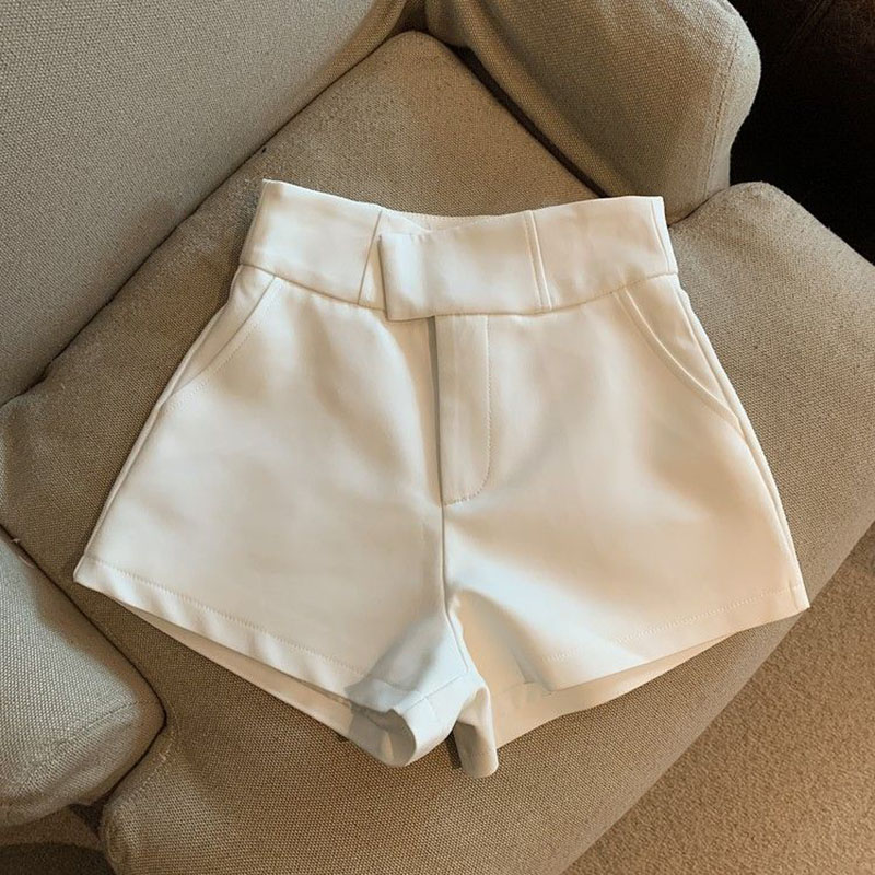 Womens Black White Basic Loose Shorts Korean High Waist A Line Wide Leg Short Pants Woman Casual All-Match Streetwear Y2K Shorts
