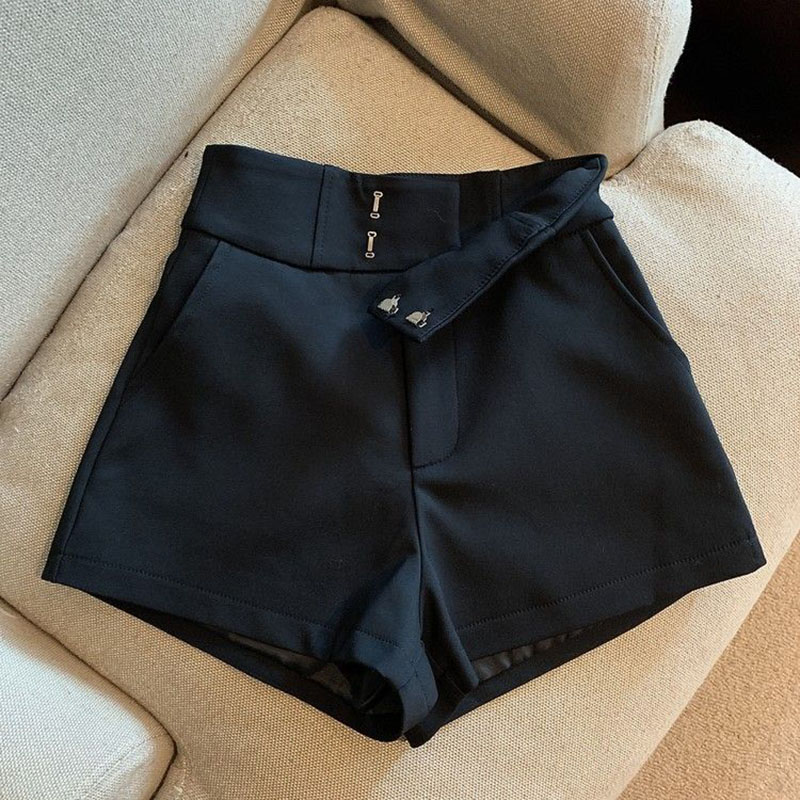 Womens Black White Basic Loose Shorts Korean High Waist A Line Wide Leg Short Pants Woman Casual All-Match Streetwear Y2K Shorts