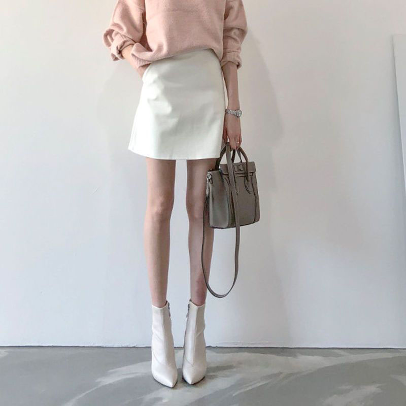 Korean White Short Skirts Women Spring Autumn with Pocket Commute Office Lady Mini Skirts Casual All-Match A-Line Suit Skirt