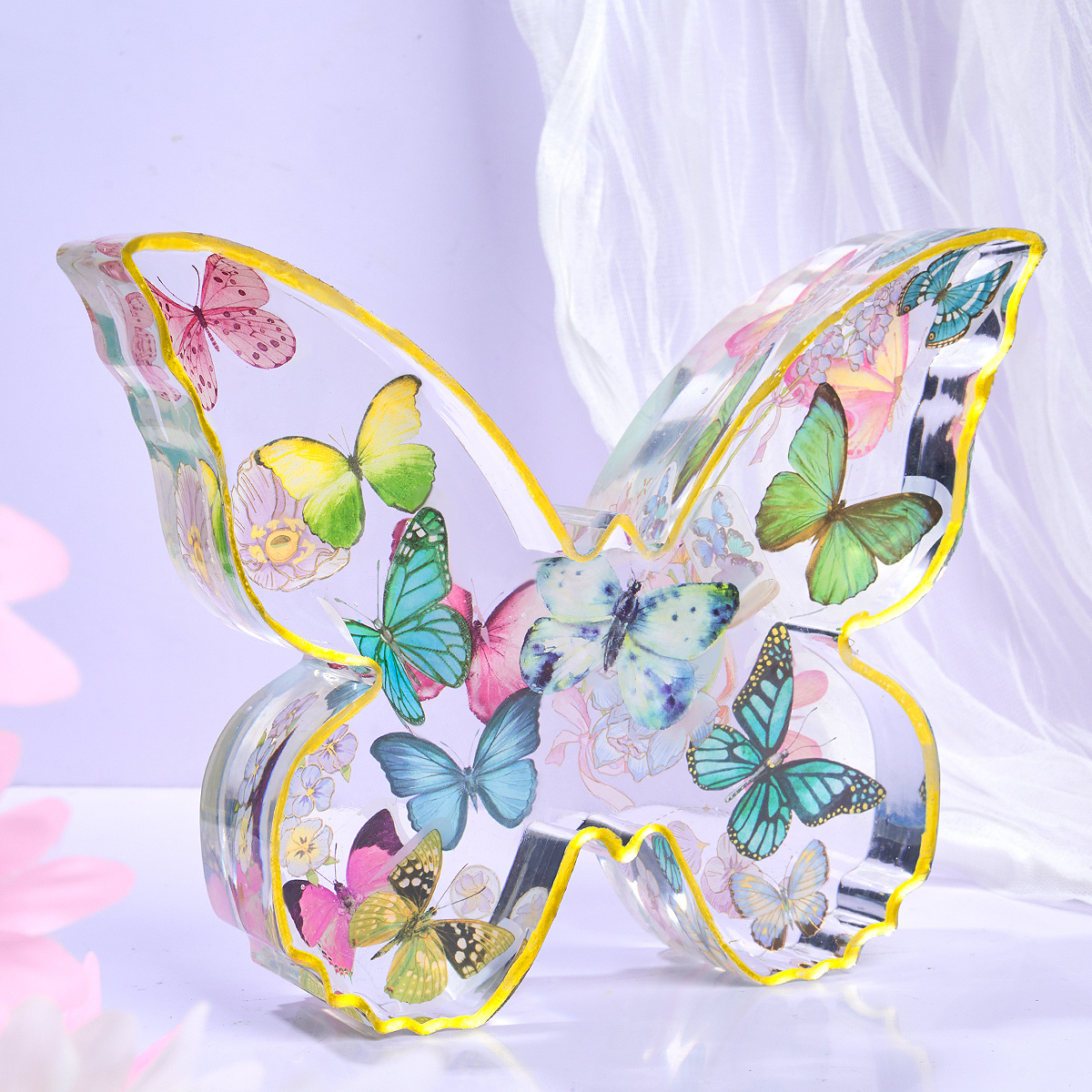 Moule Silicone Ailes Papillons 13cm Pour Plâtre Argile Pâte