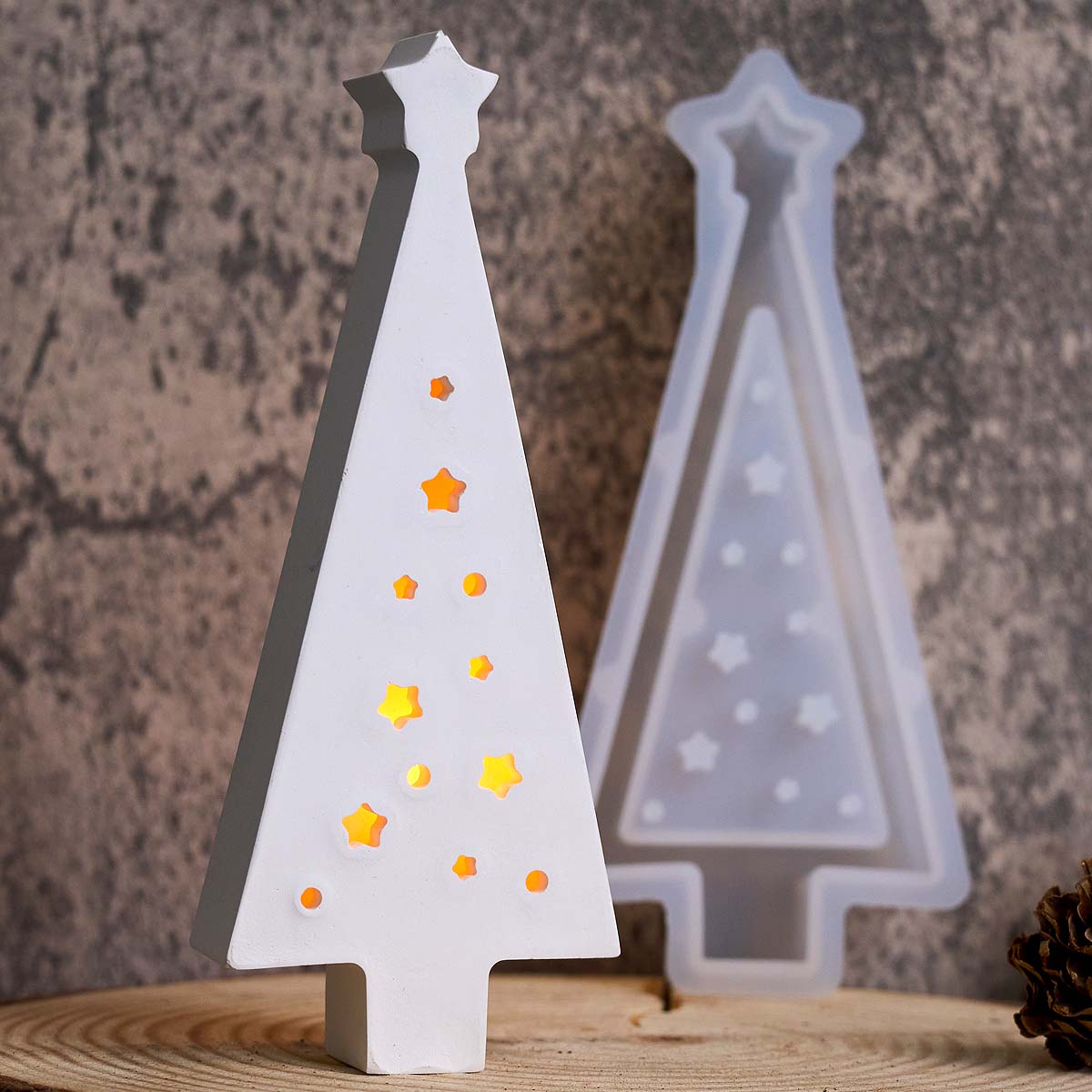 oldes de silicona para Navidad, árbol grande en fora 3D, hobre de