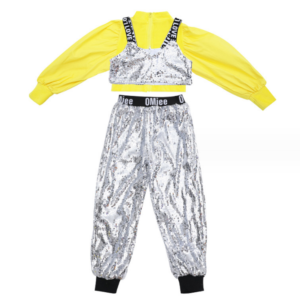 Fashion Children's New Jazz Dance Set Girls' Cool Trend Sequin Dance Performance - Picture 13 of 14