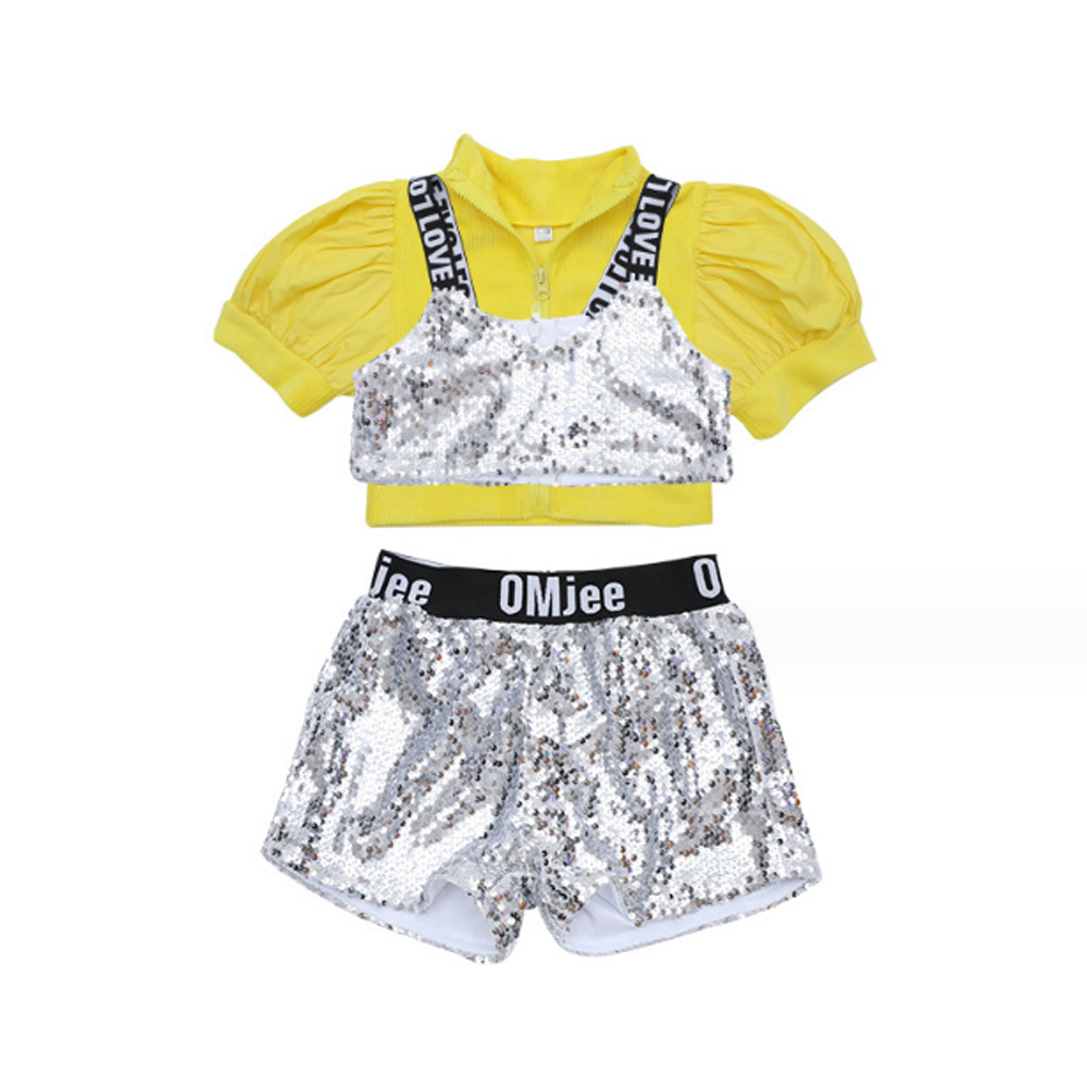 Fashion Children's New Jazz Dance Set Girls' Cool Trend Sequin Dance Performance - Picture 14 of 14