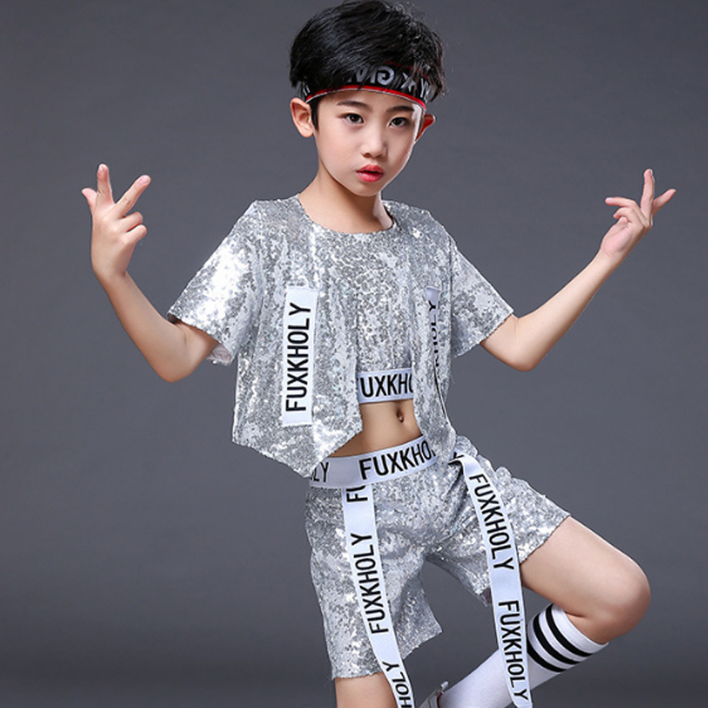 Neue Jazz Tänzer gekleidet Hip-Hop Pailletten Tanz Kostüme für Kinder - Bild 9 von 9