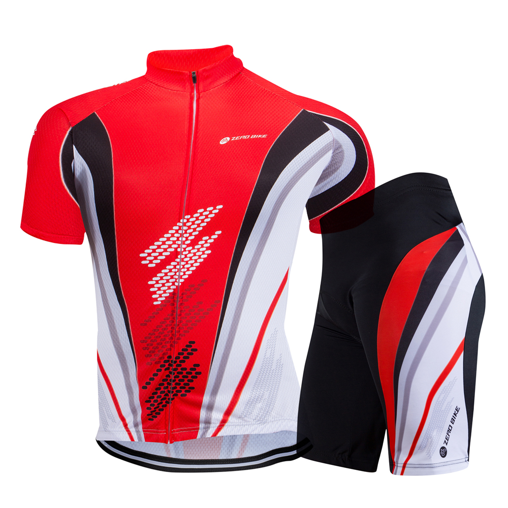 Herren Sport Radfahren Radtrikot Jersey Fahrradtrikot & Radhosen Kurzarm Rot - Bild 9 von 13