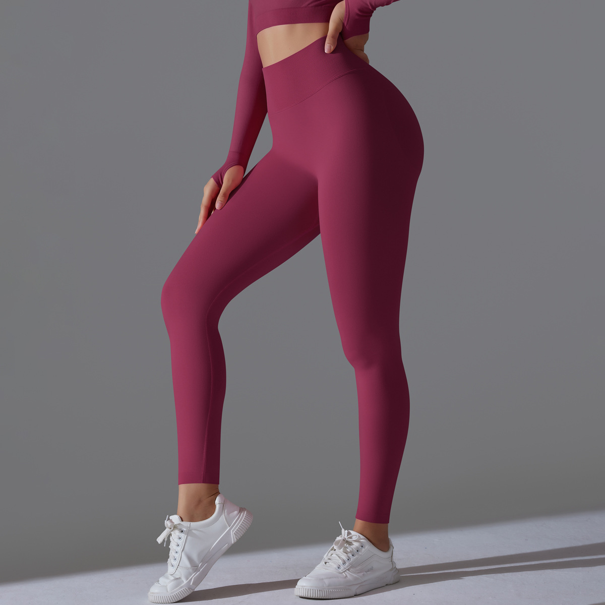 Damen Yoga Leggings Push Up Hose Fitness Gym lange Leggins Lang Hose - Picture 23 of 28