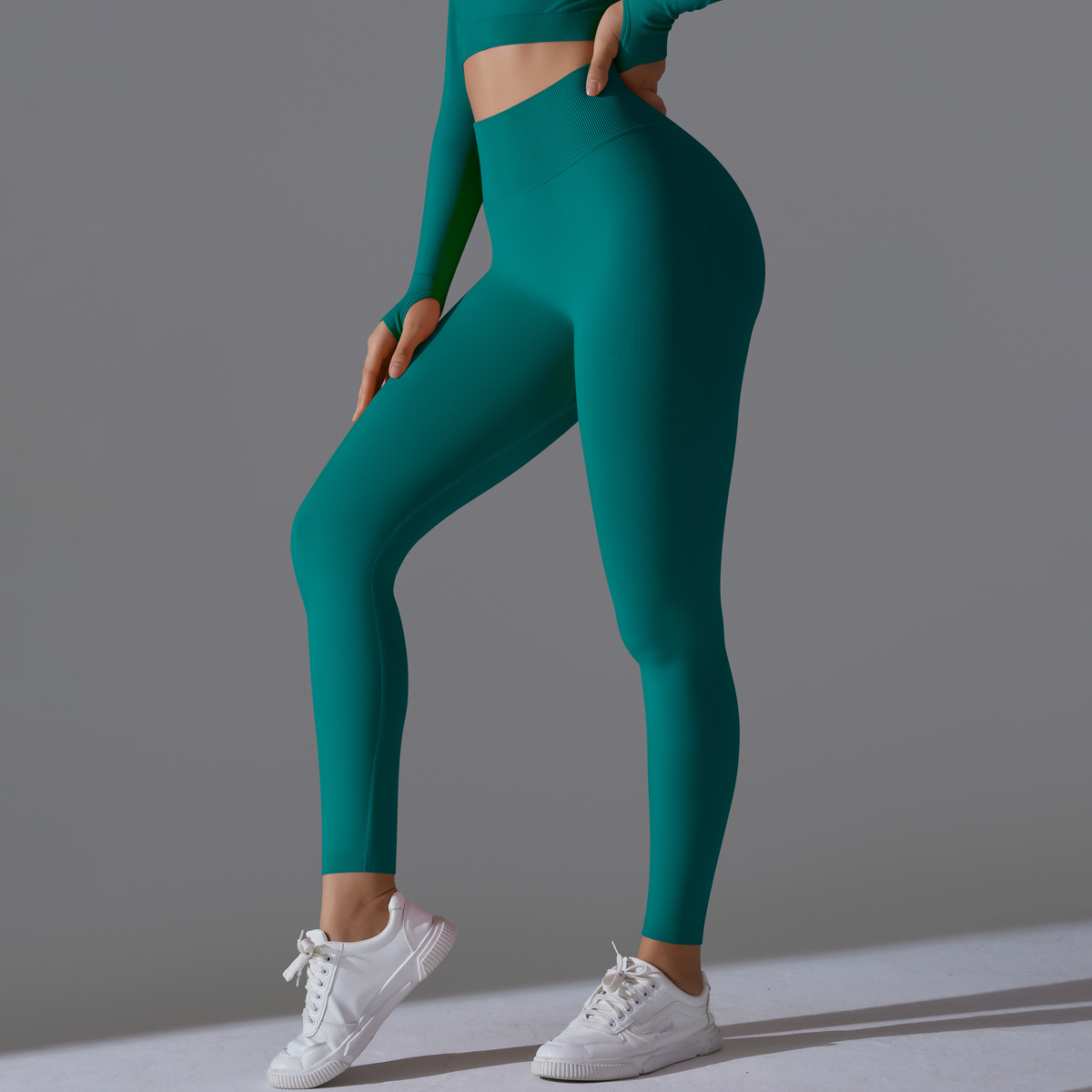 Damen Yoga Leggings Push Up Hose Fitness Gym lange Leggins Lang Hose - Picture 24 of 28